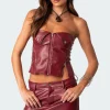 Sam Faux Leather Zip Corset
