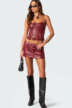 Sam Faux Leather Zip Corset