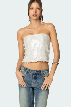 Samara Sequin Strapless Top