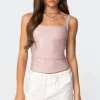 Sarah Shiny Square Neck Tank Top