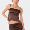 Satin Open Back Top