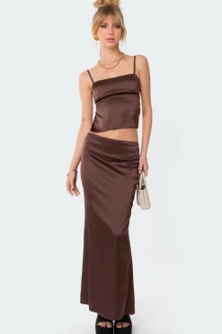 Satin Open Back Top