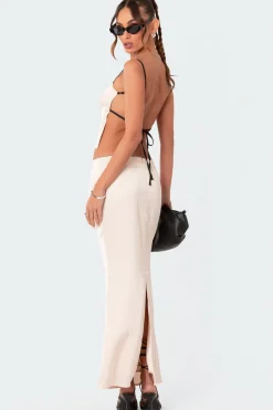 Satin Open Back Top