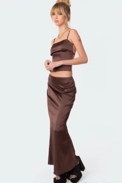 Satin Open Back Top