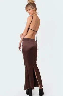 Satin Open Back Top