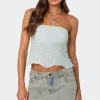 Scalloped Eyelet Tube Top