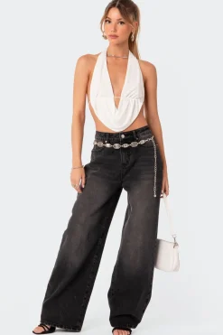 Scoop Neck Open Back Crop Top