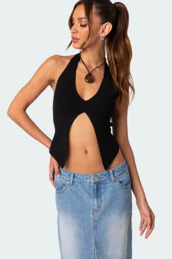 Sculpt Knitted Split Front Top