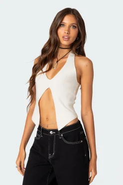 Sculpt Knitted Split Front Top