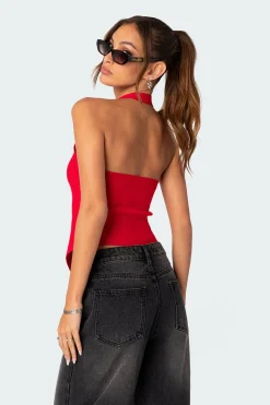 Sculpt Knitted Split Front Top