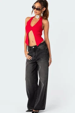 Sculpt Knitted Split Front Top