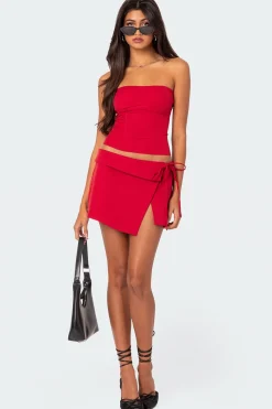 Selena Asymmetric Wrap Mini Skirt