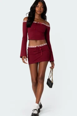 Seline Ribbon Trim Mini Skirt