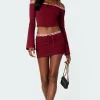 Seline Ribbon Trim Mini Skirt