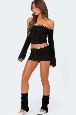 Seline Ribbon Trim Mini Skirt
