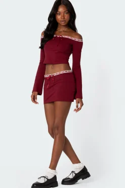 Seline Ribbon Trim Mini Skirt