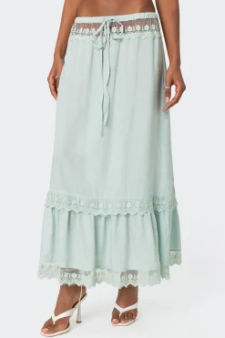 Semi Sheer Lacey Maxi Skirt