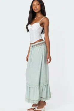 Semi Sheer Lacey Maxi Skirt