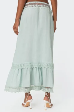 Semi Sheer Lacey Maxi Skirt