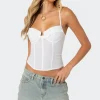 Semi Sheer Linen Look Corset