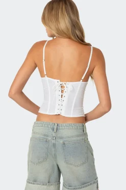 Semi Sheer Linen Look Corset
