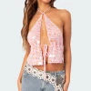 Sequin Crochet Open Back Top