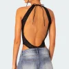 Sheer Lace Open Back Bodysuit