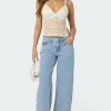 Sheer Lace Open Back Tank Top