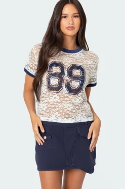 89 Sheer Lace T Shirt