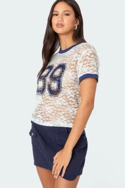 89 Sheer Lace T Shirt