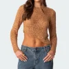 Sheer Loose Knit Asymmetric Top