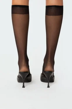 Sheer Mesh Knee High Socks