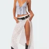 Sheer Patchwork Lace Maxi Skirt