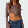 Sheer Raw Hem Crop Top