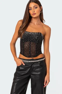 Sheer Rhinestone Corset