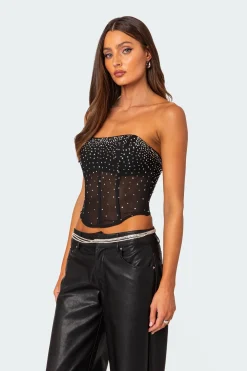 Sheer Rhinestone Corset