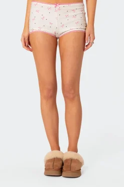 Shelly Pointelle Printed Micro Shorts