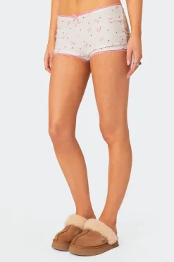 Shelly Pointelle Printed Micro Shorts