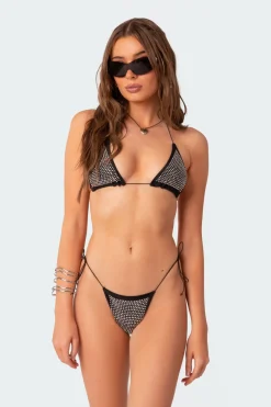 Shimmer Rhinestone String Bikini Bottom