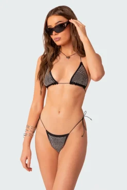 Shimmer Rhinestone String Bikini Bottom