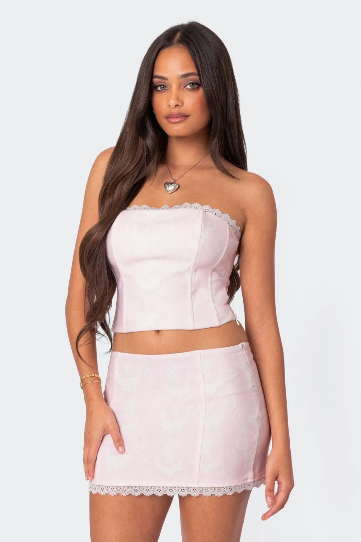 Silvie Printed Lace Up Corset