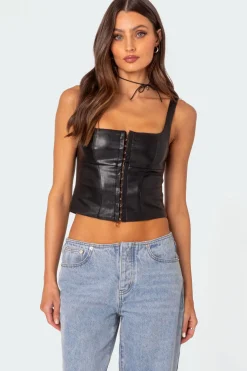 Simone Faux Leather Corset