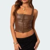 Simone Faux Leather Corset