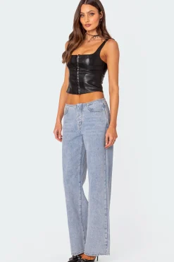 Simone Faux Leather Corset