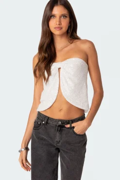 Siren Sequin Split Front Top