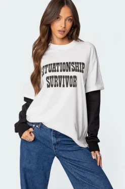 Situationship Oversized Layered T Shirt