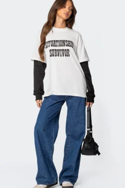 Situationship Oversized Layered T Shirt