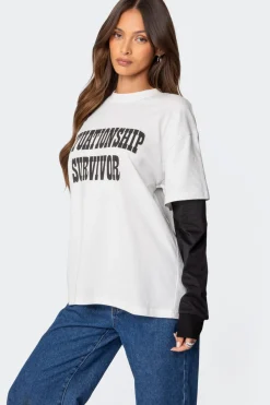 Situationship Oversized Layered T Shirt