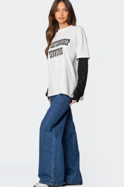 Situationship Oversized Layered T Shirt