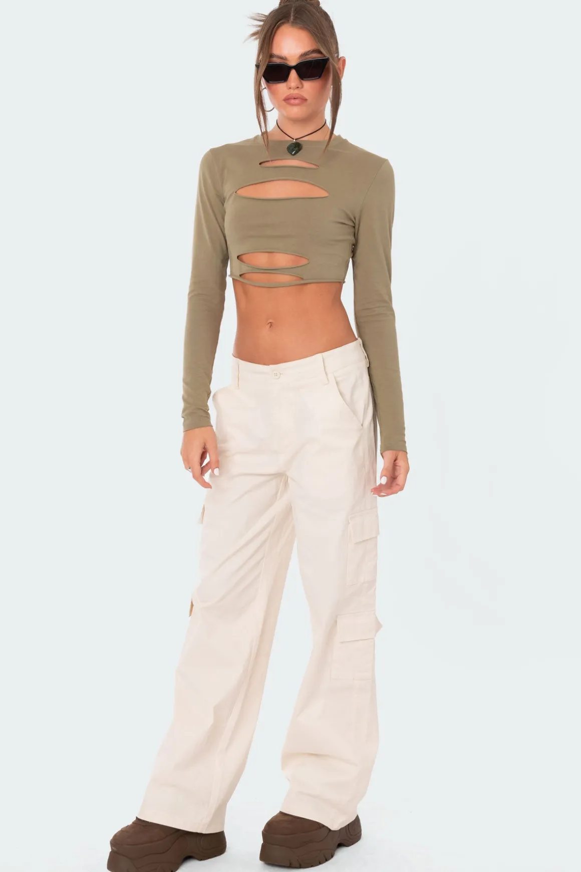 Slashed Crop Top